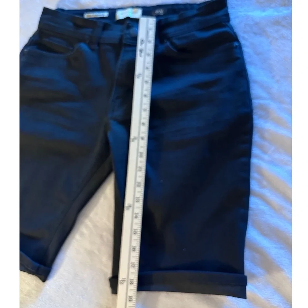 Scott James Black Denim Bermuda Shorts W32 Cuffed Five Pocket Casual Bottoms